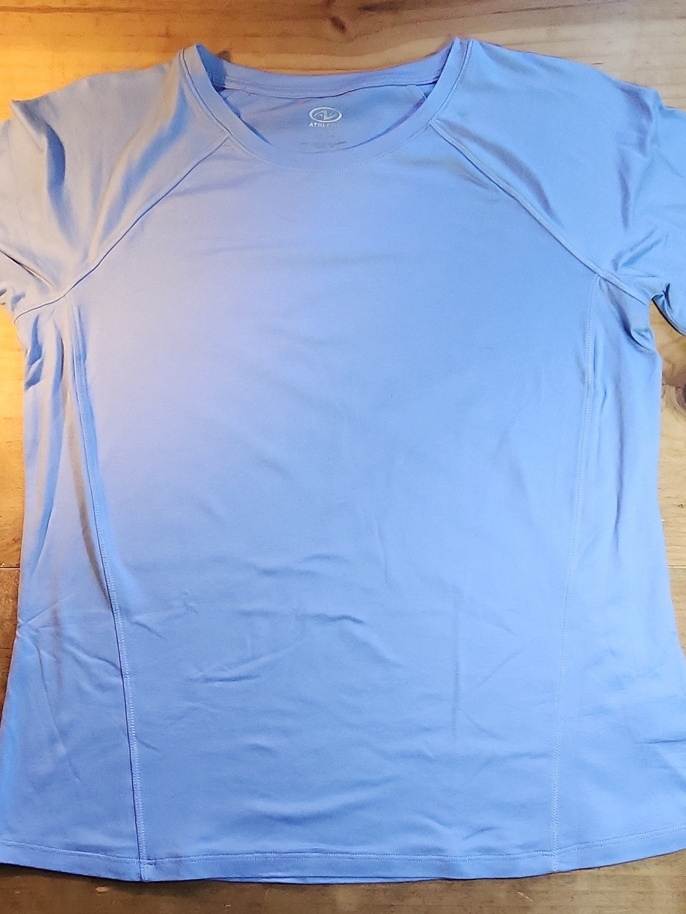 Athletic Works Crew Neck Active T-Shirt Womans M (8-10), Blue, Good